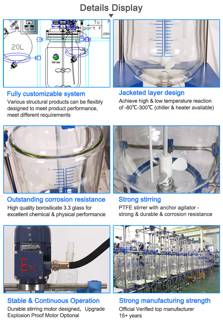 jacketed glass reactors chemical reactors ;