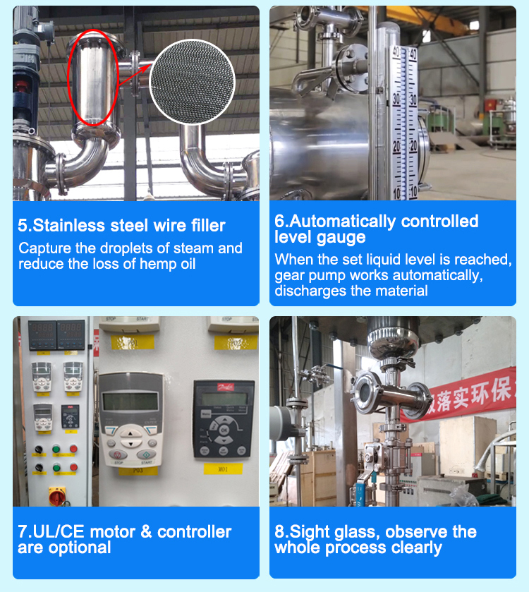 Wiped film evaporator for continuous evaporation process;