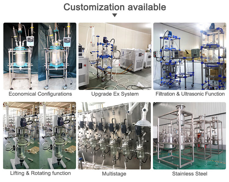 Fully customizable glass reactor manufacturer;