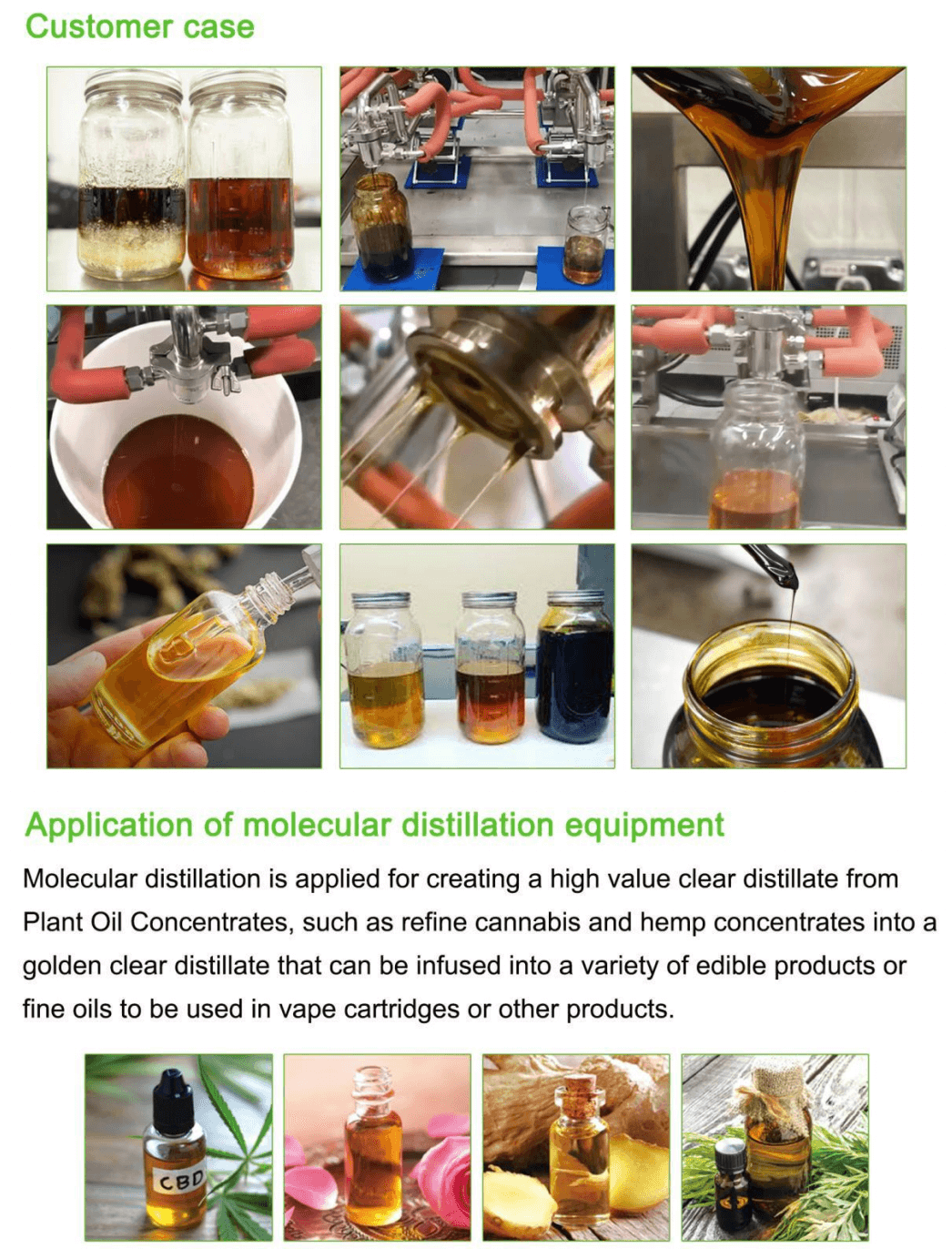 Short path thin film distillation;