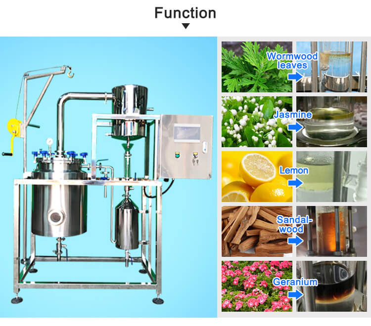 steam distillation essential oil extraction machine;