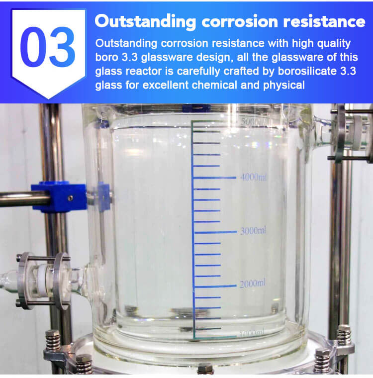 5l Laboratory Jacketed Glass Reaction Vessel, Reactor Customize;