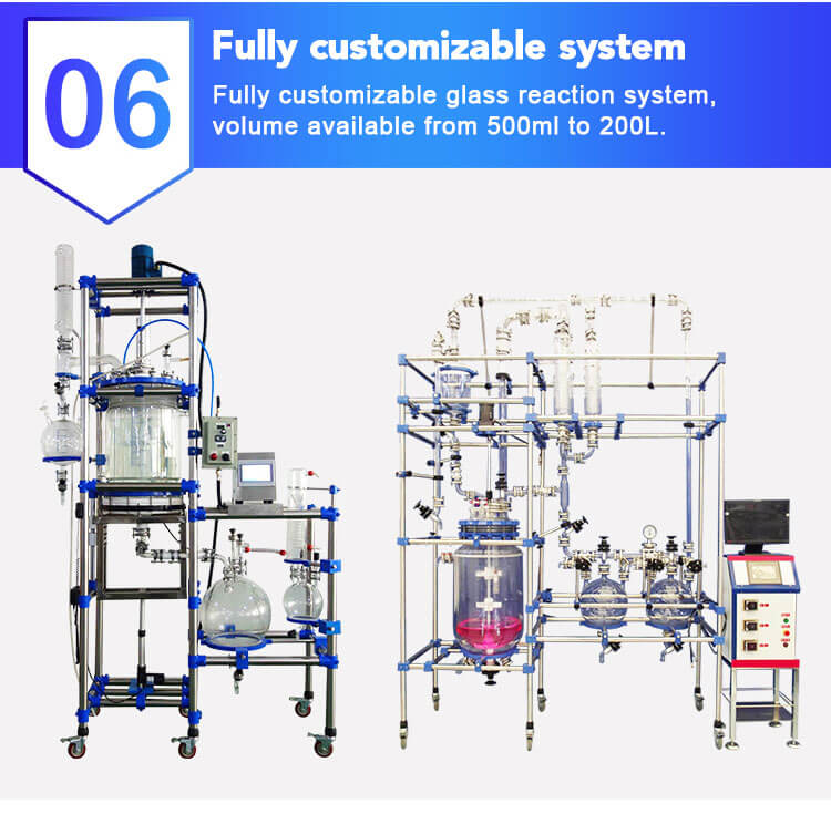 5l Laboratory Jacketed Glass Reaction Vessel, Reactor Customize;